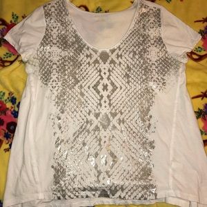 DKNY white snake print tee